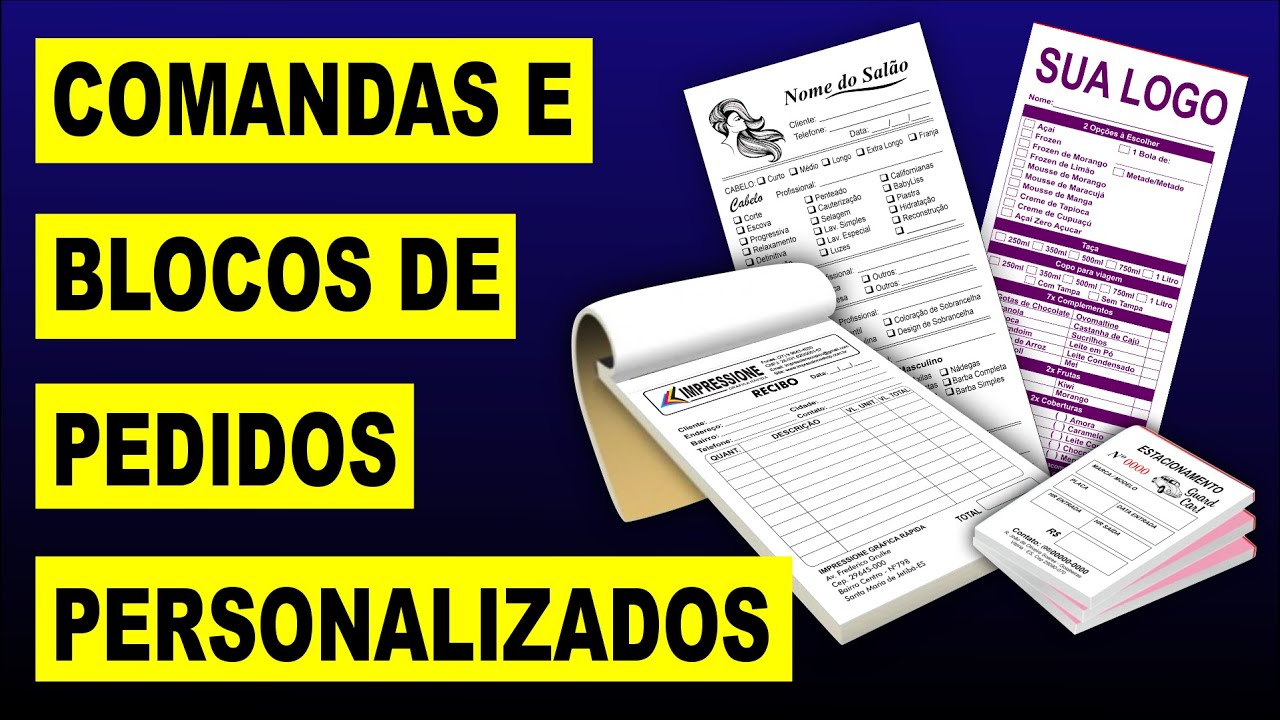 Watch Now COMANDAS E BLOCOS DE PEDIDOS PERSONALIZADOS COMANDAS E BLOCOS DE PEDIDOS PERSONALIZADOS