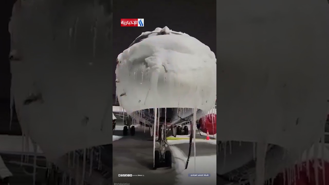فيديو | كندا.. الثلوج الكثيفة تجمّد طائرة في مطار بيرسون بتورونتو