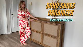 Farmhouse Rattan Shoe Cabinet From Amazon - Honest Review