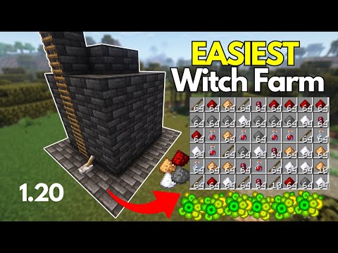 Insanely OP Witch Farm in Minecraft Bedrock 1.20+