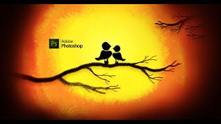 Love Birds and the Bright Sunset Speed Painting