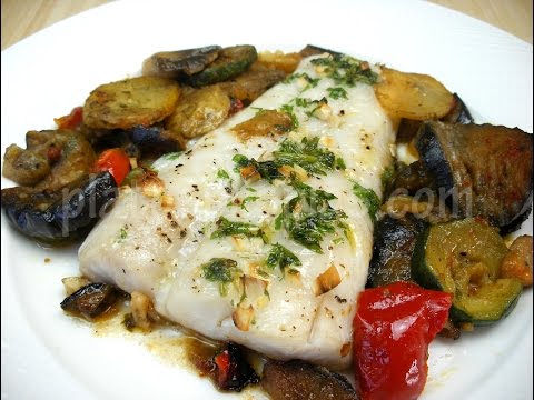 Merluza con braseado de verduras