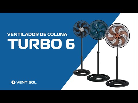 Video thumbnail of Ventilador de Coluna Ventisol Turbo 6 Pás 135W 50cm