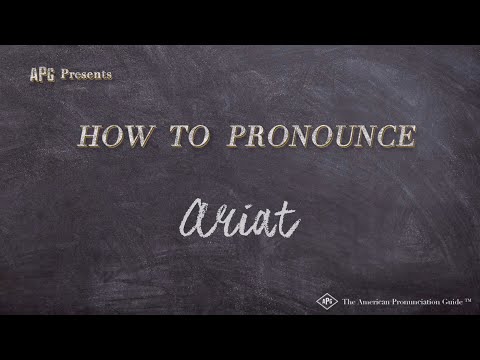 YouTube video about: How do you pronounce ariat?