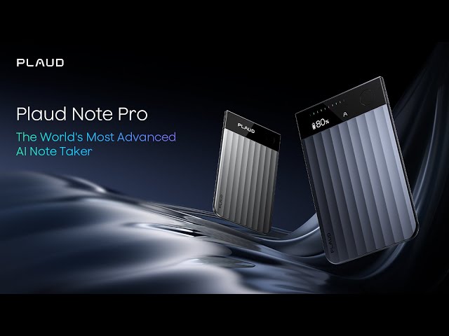 Grabadora IA Plaud Note Pro 64GB 4 Micrófonos AMOLED Dual Wi-Fi Bluetooth Aluminio Negro video