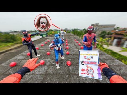 The Challenge Between Team Spider-Man and PENNYWISE & Serbian Dancing | $10,000 Prize ( Game POV )