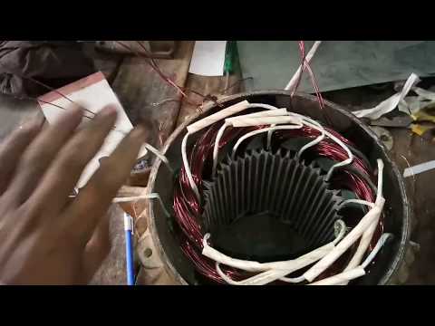 Rewinding of three phase crompton motor connection 4 pole