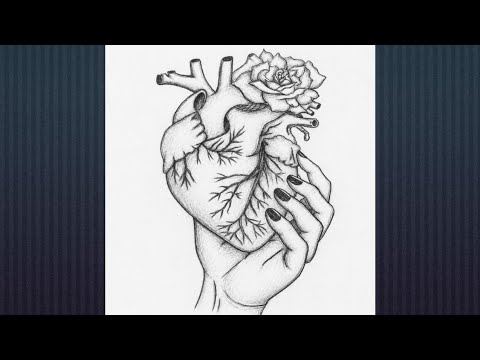 Sketch Hand Hold Human Heart#SketchArt #PencilSketch#EasyDrawing#video#HeartSketch#pure pencil Art#
