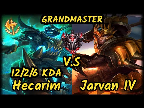 SN Shernfire (HECARIM) vs JARVAN IV - 12/2/6 KDA JUNGLE GAMEPLAY - NA Ranked GRANDMASTER v9.6