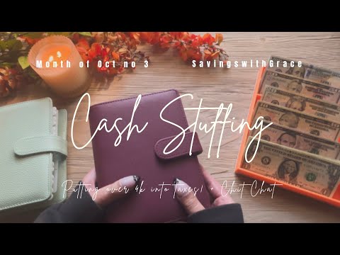 BARGELD-STUFFING | Okt. Nr. 3 | Über 4.000 Dollar Steuern 🧡 #cashbudgeter #money #asmrmoney