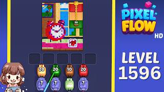 Pixel Flow Level 1596 Solution Walkthrough