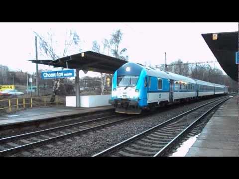 Odjezd vlaku Sp 1690 (ČD 162.014 vzadu, zpoždění 38 min) - Chomutov město, 21. 3. 2013