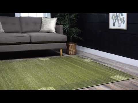 Tapis Good Times I Polypropylène / Coton - Vert - 155 x 245 cm