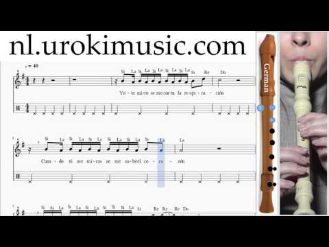 Blokfluit G  Leren Spelen Enrique Iglesias Bailando Blokfluitles Studie Klasse Muzieknoten Bladmuzie