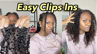 Kinky Curly Clip Ins Install | Volume on Fine Natural Hair