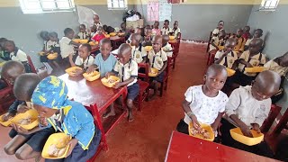 Typical African school life cooking for our community school