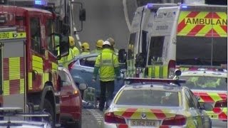 Five people hurt in eight-vehicle crash on Glasgow M8
