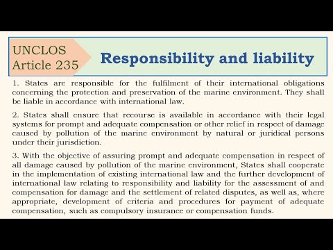 Law of the sea convention, Article 235, Responsibility and liability