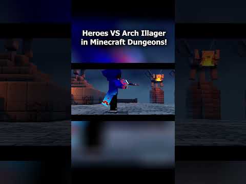 EPIC Heroes VS Arch illager Minecraft Dungeons #shorts