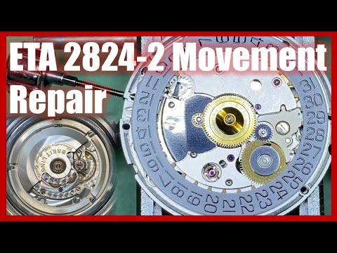 Swiss ETA 2824-2 watch movement repair (Assembly tutorial, guide, manual)