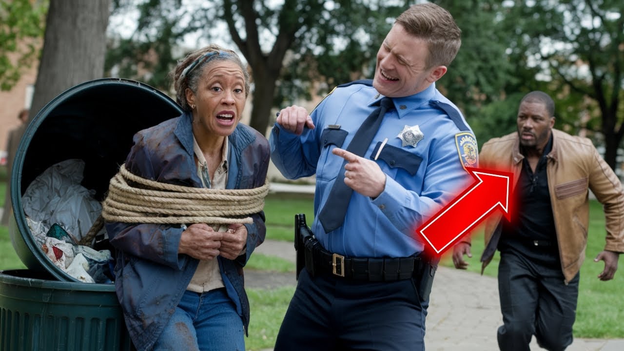Racist Cop ties black lady to the garbage, but her sheriff son arrives in seconds...