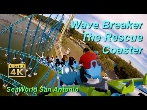 On-ride point of view of Wave Breaker: The Rescue Coaster
