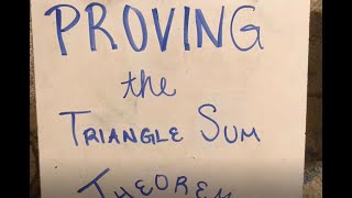 Proving the Triangle Sum Theorem