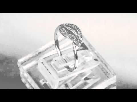 1/3 Of-A-Carat T.W. Round & Baguette Diamond Leaf Ring In 14Kt. White Gold R-08311