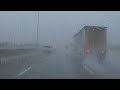 Driving In Heavy Rain Sleep In The Backseat Soothing Thunderstorm Road Noise Rainy Highway Drive