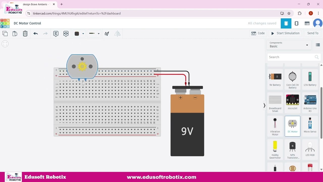 DC Motor with Push Button | Simple Electric Motor Circuit Experiment