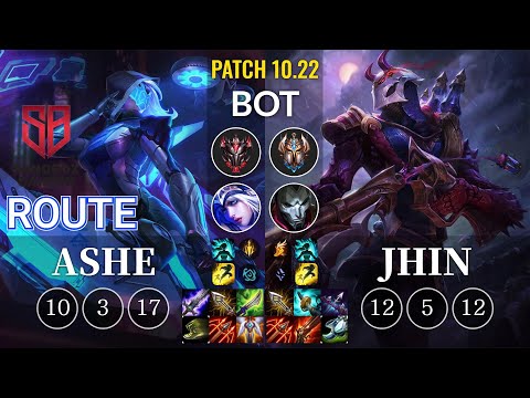 SB Route Ashe vs Jhin Bot - KR Patch 10.22