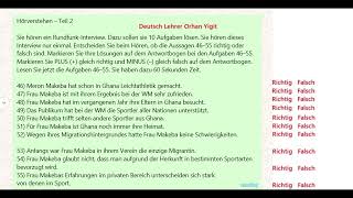 Telc B2 -#PilotenLufthansa -#Makeba -#FürEinKonzert-HörenTeil 1-3 –(11.06.25 )|Test mit Lösungen