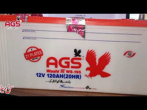 AGS WASHI  WS195 12V 120AH 21 PLATES  Sunny Battery Service Fateh Jang