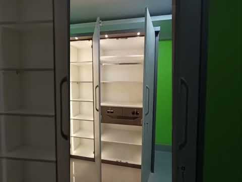 2 doors designer wooden wardrobe, with locker