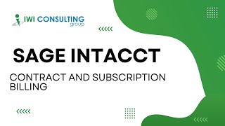 Sage Intacct - Contract and Subscription Billing