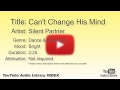 Can T Change His Mind Silent Partner Dance Electronic Bright YouTube Audio Library BGM