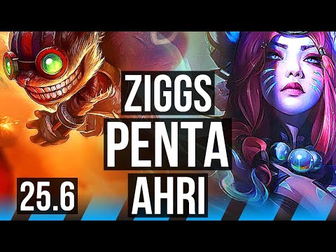 ZIGGS vs AHRI (MID) | Penta, 1200+ games | KR Diamond | 25.6
