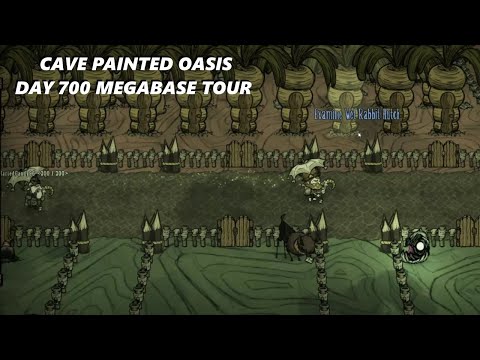 DST Mega Base Tour 700+ Days - Cave Painted Oasis | Don't Starve Together