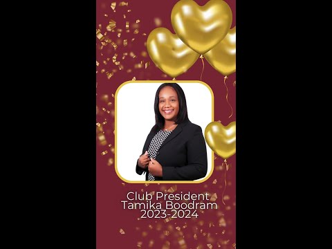 Welcome message by new Club President Madam Tamika Boodram