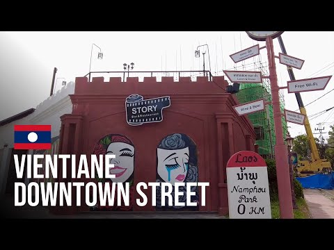 Caminhando pelo centro de Vientiane | Parque Namphou | Estrada Samsenthai | Passeio a pé pelo Laos