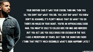 Drake - Duppy Freestyle (Pusha T &amp; Kanye West diss) (lyrics)