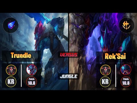 GrandMaster TRUNDLE [Phase Rush] (Jungle) VS  REK'SAI - Grandmaster KR Patch 10.8