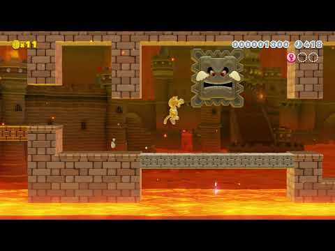 Super Mario 2D World 1-5 Thwomp's Fortress