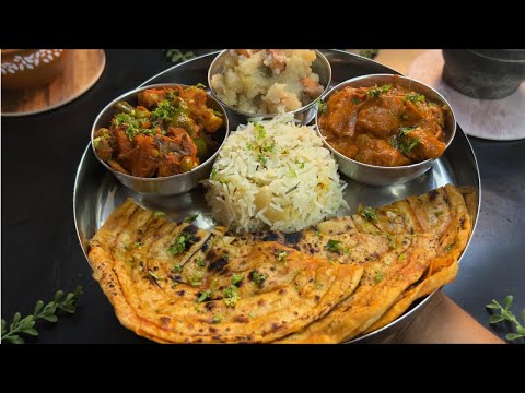 NO Onion No Garlic Thali Recipe | Jain Thali Recipe | Veg Thali Recipe | Dinner Ideas Recipe
