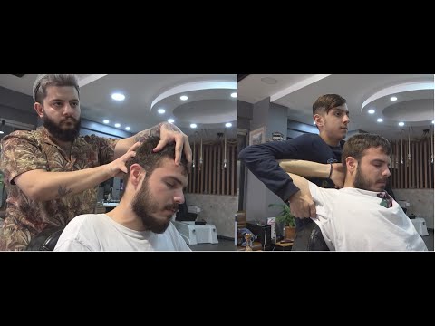 ASMR Young Turkish Barbers Head Massage, Face Massage and Back Massage 320 Video