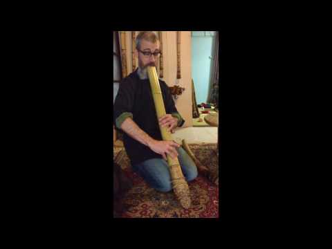 Cornelius Boots tries big jinashi shakuhachi in Tokyo at "Roots Shakuhachi"