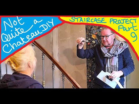 Not Quite a Chateau DIY 346 - Wallpapering the Hall with Help from Patrick- Staircase Project Pt 9