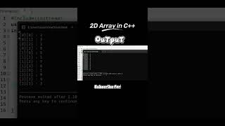 2D Array in C++ | DSA | Programming fundamentals | coding | software engineering | #shorts #coding