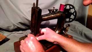 How to Thread Antique New Home Treadle Sewing Remington Machine and Shuttle