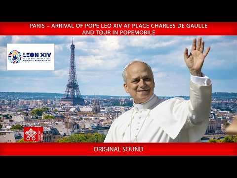 Arrivo in Place Charles de Gaulle e giro in papamobile